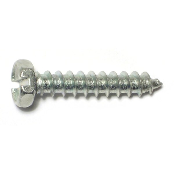 Midwest Fastener Sheet Metal Screw, #10 x 1 in, Zinc Plated Steel Hex Head Slotted Drive, 30 PK 61348 - main